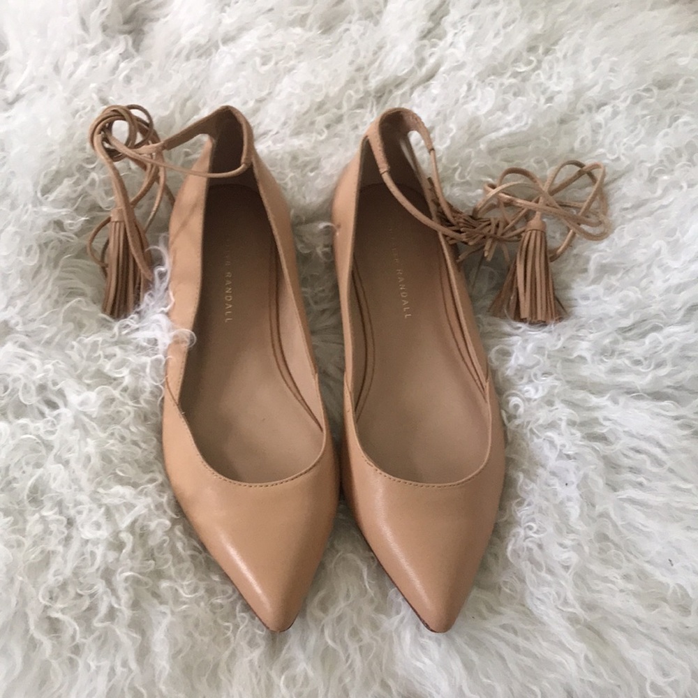 Loeffler Randall Penelope nude tassel tie flats 8 - Picture 2 of 11